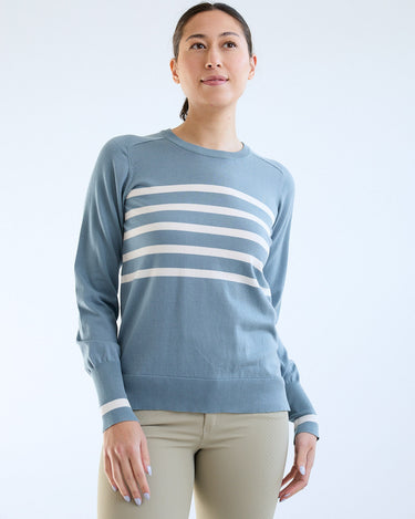 70° Breton Stripe Crew Neck Sweater Chambray + White