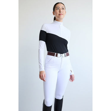 70° Long Sleeve Asymm Show Shirt Black/White
