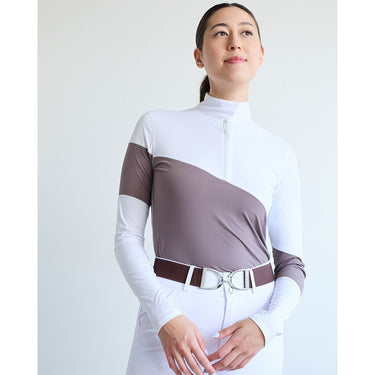 70° Long Sleeve Asymm Show Shirt Marron Glacé/White