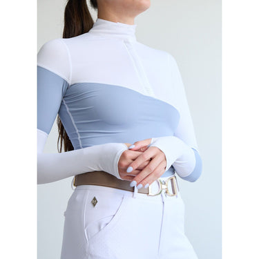 70° Long Sleeve Asymm Show Shirt Blue Quartz/White