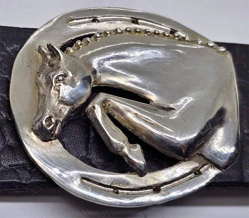 Custom Forged Belt Buckle  - Jumper Horse