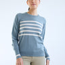 70° Breton Stripe Crew Neck Sweater Chambray + White