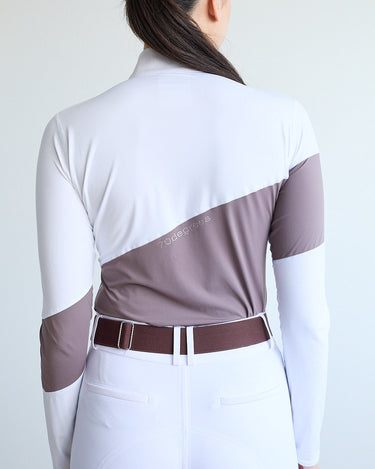 70° Long Sleeve Asymm Show Shirt Marron Glacé/White