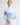 70° Long Sleeve Asymm Show Shirt Blue Quartz/White