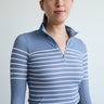 70° French Stripe Performance Sun Shirt Cadet + White