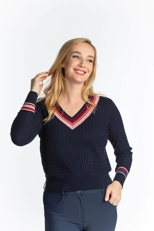 Hannah Childs Kayle V Neck Sweater - Navy