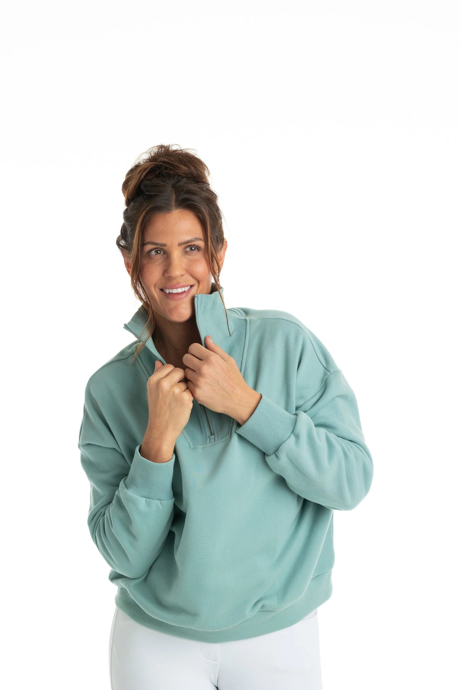 Hannah Childs Women’s Charlie 1/4 Zip Warm Up Jacket - Sage Brush