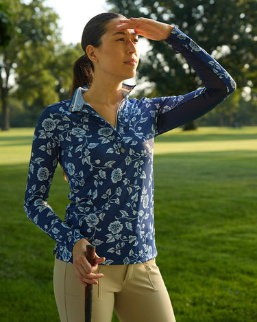 70° Ginger Jar Print No. 2 Sun Shirt Bright Navy