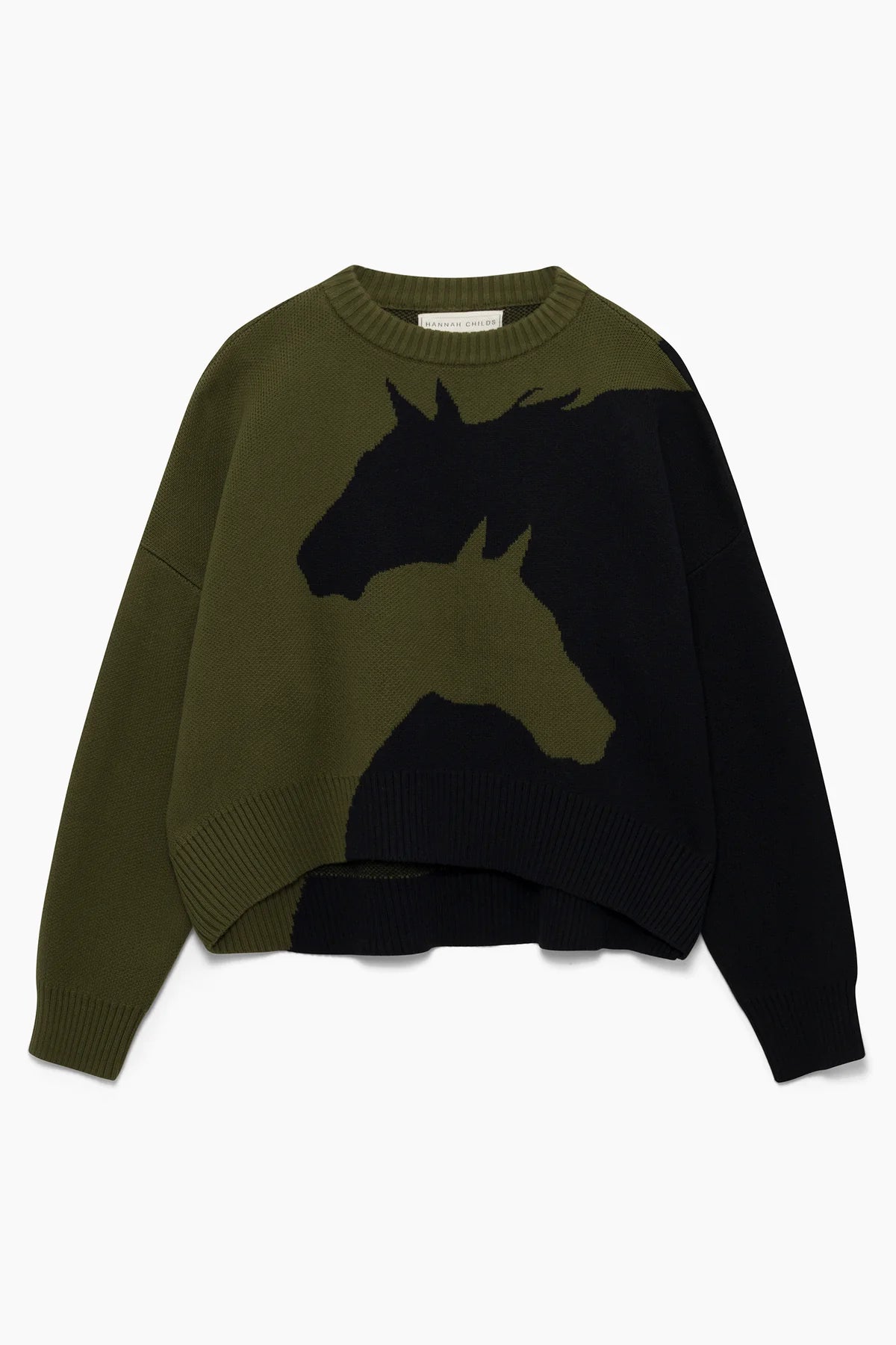 Hannah Childs Harmony Sweater in Navy and Green