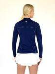 Degree 70  Laser Cut Long Sleeve Shirt - Navy