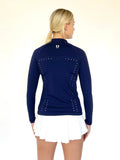 Degree 70  Laser Cut Long Sleeve Shirt - Navy