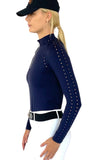 Degree 70  Laser Cut Long Sleeve Shirt - Navy