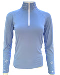 70 Degrees - Fontainebleau Sun Shirt. Wedgewood Blue & White