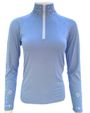70 Degrees - Fontainebleau Sun Shirt. Wedgewood Blue & White