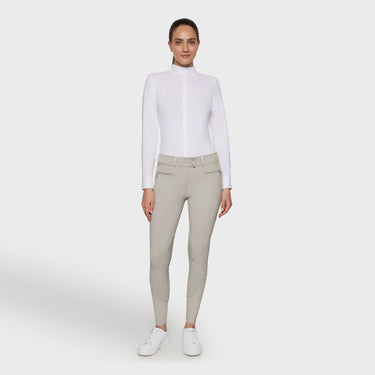 Samshield Women’s Chloe Crystal Breeches - Beige & White w Crystals