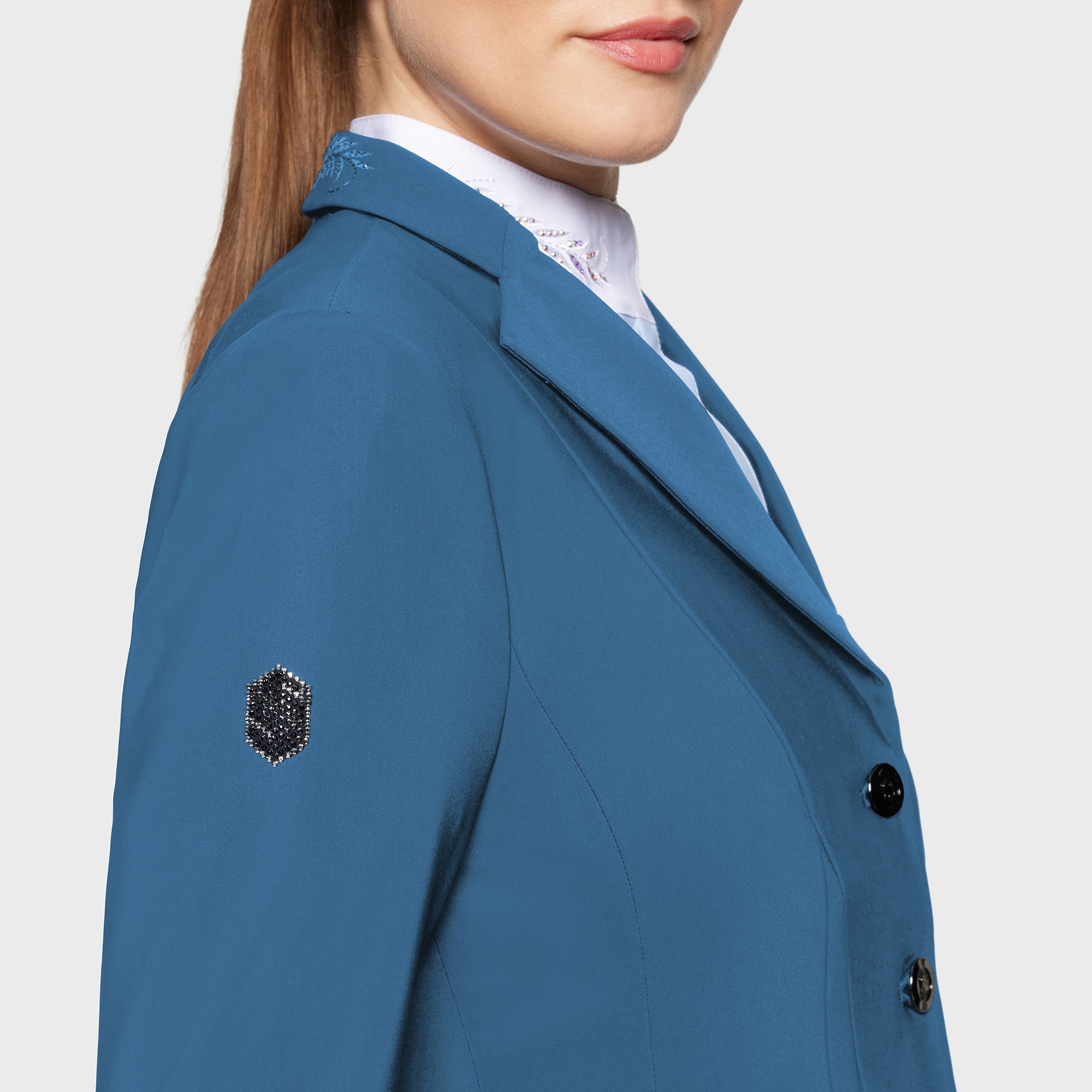 Samshield Victory Flower Crystal Show Coat - Twillight Blue
