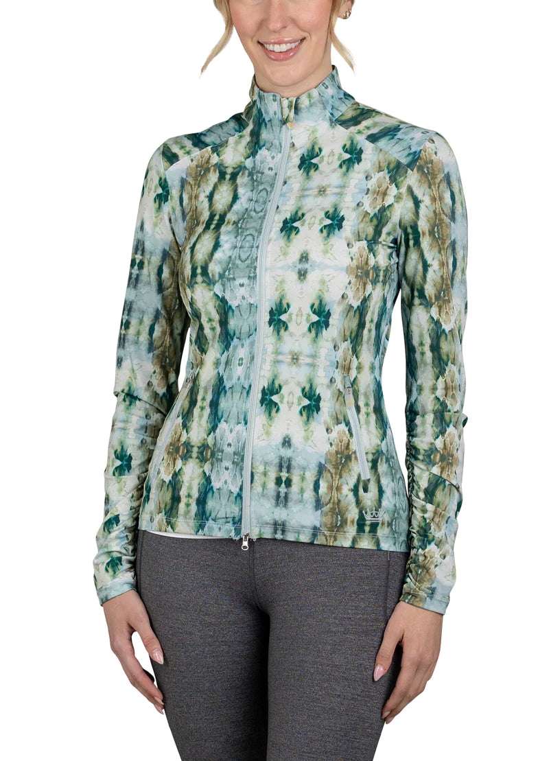 Kastel Sun Shirt - Green and Blue Ikat