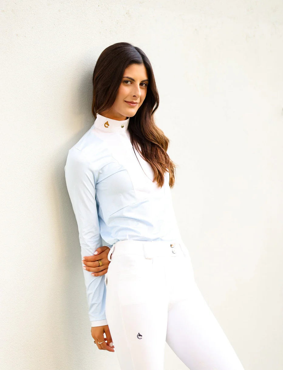 Criniere Ladies Monique Show Shirt - light blue pinstripe