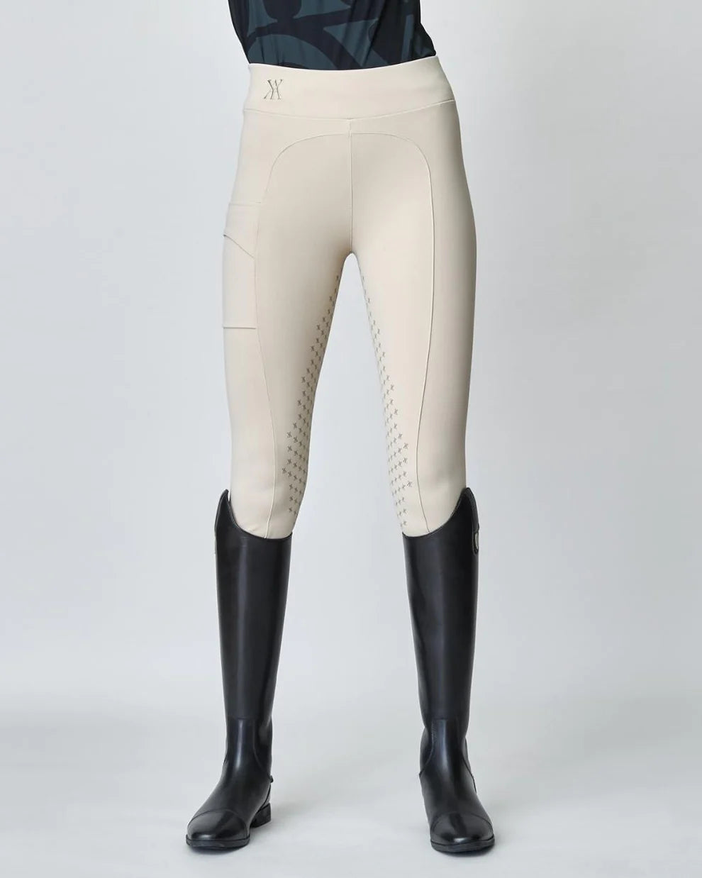 Yagya Compression Pull on Riding Breech - Tan Knee Patch