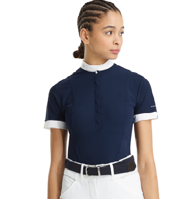 Ladies Show Shirt - Horse Pilot Aerolight Short Sleeved Show Shirt - Navy