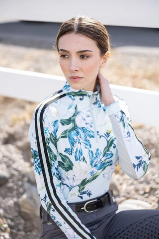 Kastel Sun Shirt - Skylight floral with trim