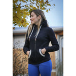 PENELOPE NAVY ZIPPED SWEATSHIRT