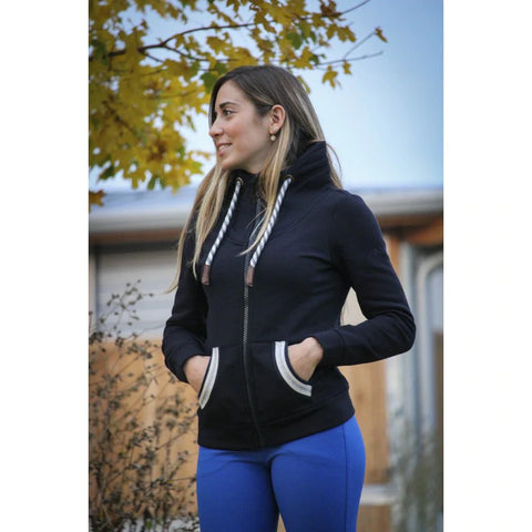 PENELOPE NAVY ZIPPED SWEATSHIRT