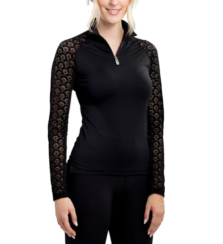 Kastel Sun Shirt - Black with lace Sleeves